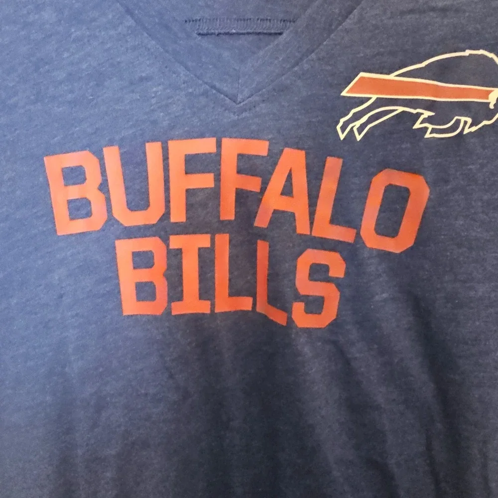 Nike Buffalo Bill's Womens V-Neck T‎ Shirt Blue Red White NFL Athletic
